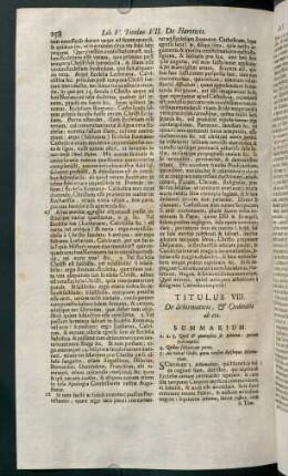 258-281, Titulus VIII. De schismaticis - Titulus XII. De homicidio voluntario vel casuali