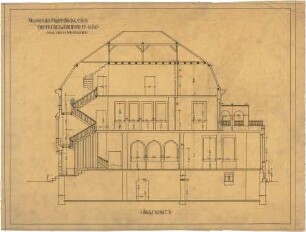 Billing, Hermann; Karlsruhe, Moltkestr. 33 / Weberstr.; Villa Hauptmann Bahls (Villa Billing) - Längsschnitt