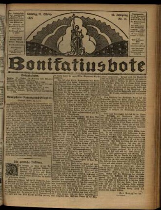 Erste Ausgabe vom Sonntag, den 11. Oktober 1925.