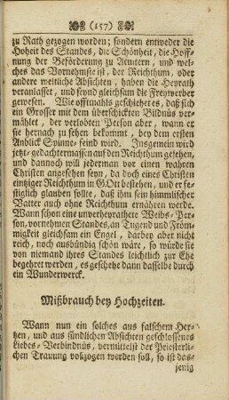 Mißbrauch bey Hochzeiten