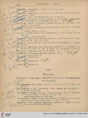 Ansichten (Kupferstiche, Radierungen, Holzschnitte, Lithographien, Handzeichnungen und Aquarelle) (Nr. 784-1019)