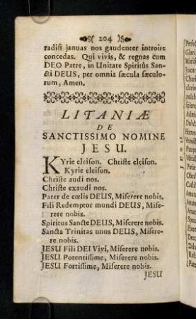 204-208, Litaniae De Sanctissimo Nomine Jesu