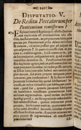 240-266, Disputatio V