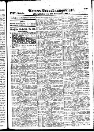 1717. Ausgabe. Donnerstag, 22. November 1917