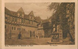 Ansichtskarte: Burg Falkenstein im Selketal im Harz - Der Burghof