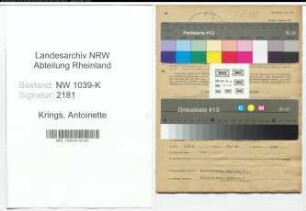Entnazifizierung Antoinette Krings , geb. 22.03.1883 ()