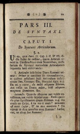 Pars III. De Syntaxi