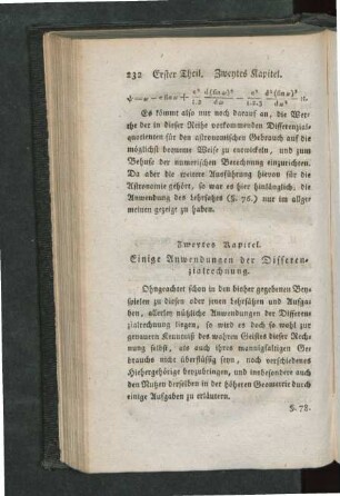 Zweytes Kapitel. Einige Anwendungen der Differenzialrechnung.