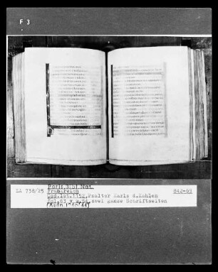 Psalter Karls des Kahlen — Psalter Karls des Kahlen, Folio 63verso / 64 rectoTextblatt