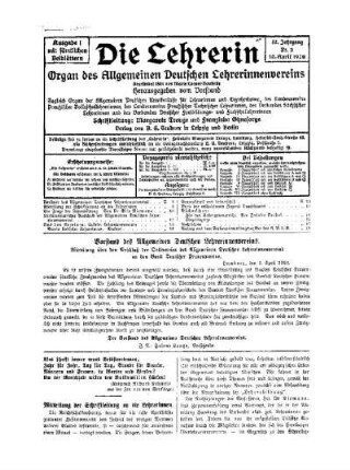 Mitteilung der Schriftleitung an die Lehrerinnen