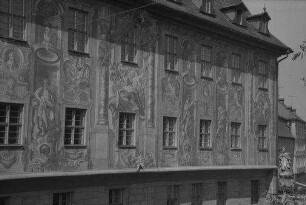 Bamberg: Rathausfassade, von der Oberen Brücke
