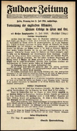 Ausgabe vom Dienstag, den 11. Juli 1916.