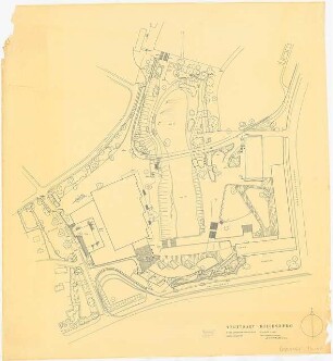Grünanlagen 1954/1955 auf dem Killesberg, Stuttgart: Lageplan 1:500, neue Situation 1954/1955