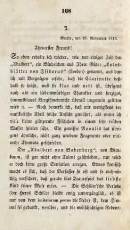 7. Berlin, den 25. November 1816.