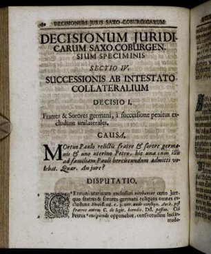 Sectio IV. Successionis Ab Intestato Collateralium