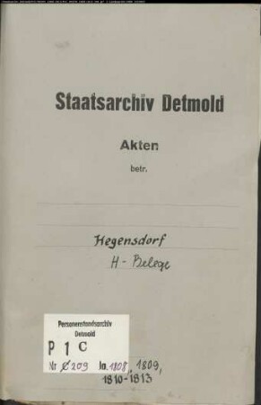 Belegakten zum Heiratsregister der katholischen Gemeinde Hegensdorf, Kreis Büren (1808-1813)