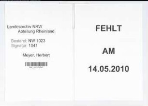 Entnazifizierung Herbert Meyer , geb. 00.00.0000 ()
