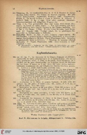 Kupferstichwerke (Nr. 204 - 620)