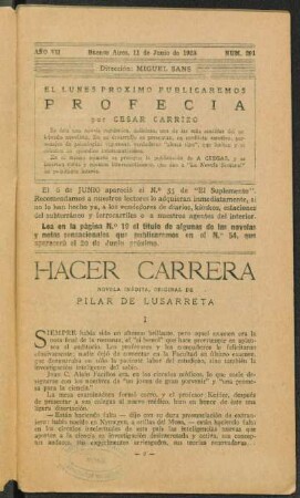 1923007291: Hacer carrera : novela inédita