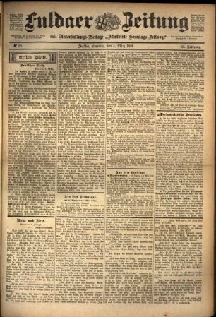 Erste Ausgabe vom Samstag, den 05. März 1898.