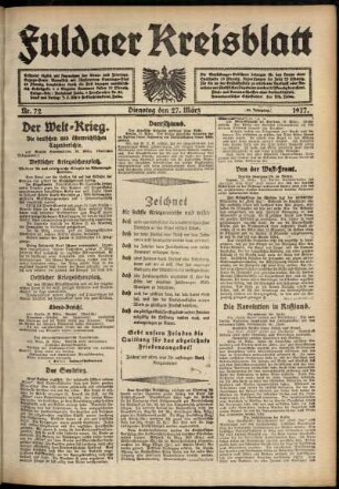 Ausgabe vom Dienstag, den 27. März 1917.