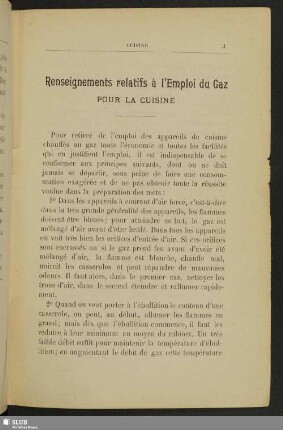 Renseignements relatifs à l'Emploi du Gaz