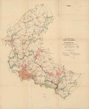 Amtliche Entfernungskarte des Kreises Niederbarnim mit den Stadtkreisen Berlin und Lichtenberg : Regierungsbezirk Potsdam