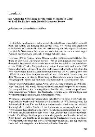297-303, Verleihung der Beccaria-Medaillen 1995