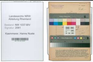 Entnazifizierung Hanne Nuete Kaemmerer , geb. 06.05.1903 (Lehrerin)