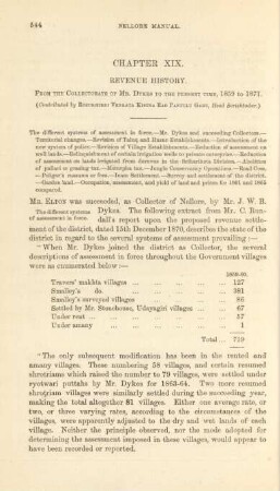 Chapter XIX. Revenue history