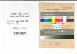 Entnazifizierung Julius Meister , geb. 23.04.1898 (Architekt)