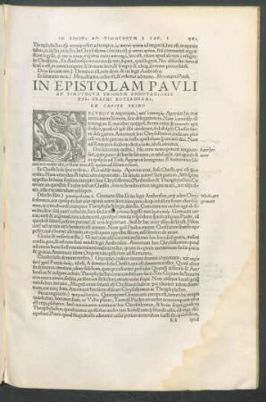 In Epistolam Pauli Ad Timotheum Priorem Annotationes Des. Erasmi Roterodami.