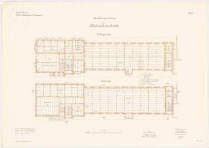 Bekleidungsamt des VII. Armeekorps, Münster: Schusterwerkstatt: Grundriss Keller, Erdgeschoss 1:100