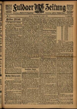 Erste Ausgabe vom Dienstag, den 04. April 1905.