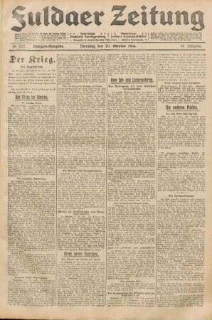 Ausgabe vom Dienstag, den 20. Oktober 1914.
