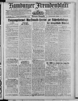 Hamburger Fremdenblatt, Morgenausgabe