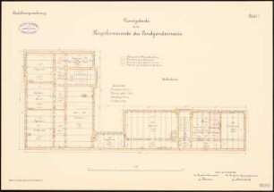 Dienstgebäude für das Korpskommando der Landgendarmerie, Berlin-Moabit: Dienstgebäude: Grundriss 3. Obergeschoss 1:100
