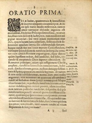Orationes duae in decimum octavum Natalem Serenissimi Principis D. Friderici Comitis Palatini ad Rhenum ...