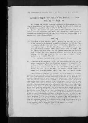 Versammlungen der sächsischen Städte. - 1469 Mrz. 17 - Sept. 10.
