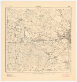 Straßenverkehrsplanung für Cottbus: Teilbebauungsplan. Planungsunterlage: Messtischkarte 1901 (1921), Teilblatt 2400 (Cottbus-West) 1:25000