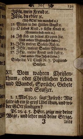 XII. Vom wahren Christenthum, oder Christlichen Leben und Wandel, Sprüche, Gebete und Seufzer.