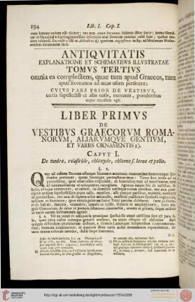 Tomus tertius omnia ea complectens, quae tum apud Graecos, tum apud Romanos ad uitae usum pertinent