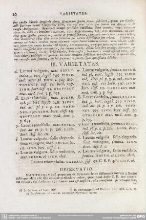 III. Varietates