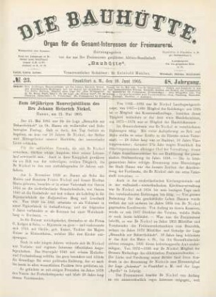 No. 23. Frankfurt a. M., den 10. Juni 1905. 48. Jahrgang.