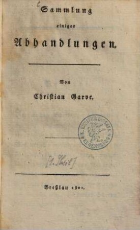 Sammlung einiger Abhandlungen, [1]