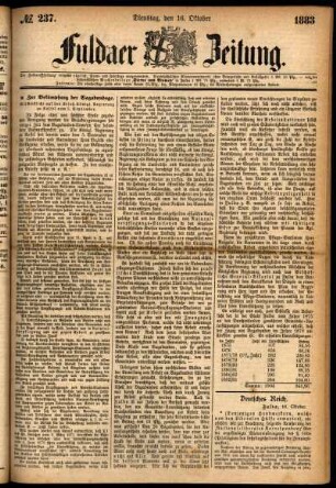 Ausgabe vom Dienstag, den 16. Oktober 1883.