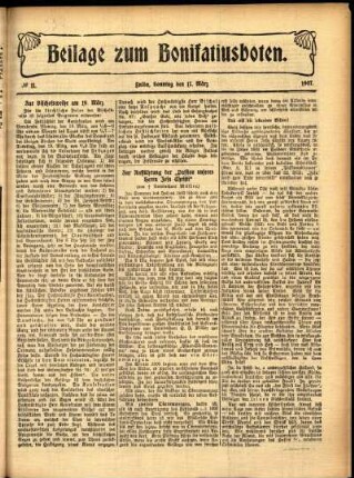 Zweite Ausgabe vom Sonntag, den 17. März 1907.