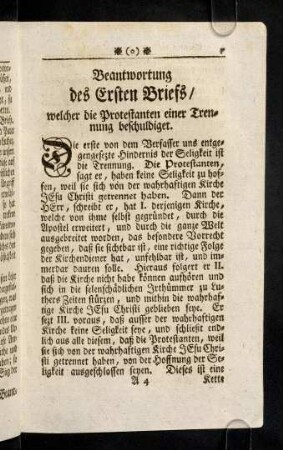 7-70, Beantwortung des Ersten Briefs