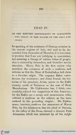 Book I, Chapter IV: On the reputed descendants of Alexander the Great