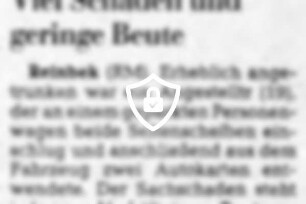 Viel Schaden und geringe Beute